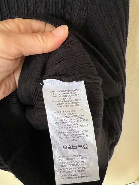 Anthropologie Pilcro black Kassidy ribbed deep v neck sweater - Picture 6 of 10